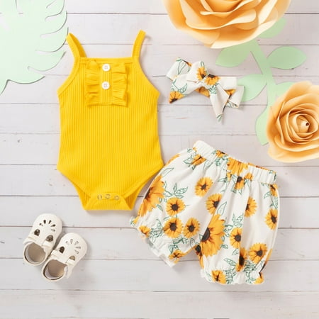CHGBMOK Clearance Toddler Kids Girls Summer Sling Flowers Printed Outfit Headband Three-Piece Suit
CHGBMOK Clearance Toddler Kids Girls Summer Sling Flowers Printed Outfit Headband Three-Piece Suit