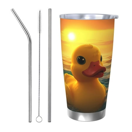 Qekee Cartoon Swimming Yellow Duck Print 20OZ Car Cup Stainless Steel Vacuum Insulated Tumbler Tumbler Cup With Lid And Straw Travel Coffee Mug-Straw Three-piece Set
Qekee Cartoon Swimming Yellow Duck Print 20OZ Car Cup Stainless Steel Vacuum Insulated Tumbler Tumbler Cup With Lid And Straw Travel Coffee Mug-Straw Three-piece Set