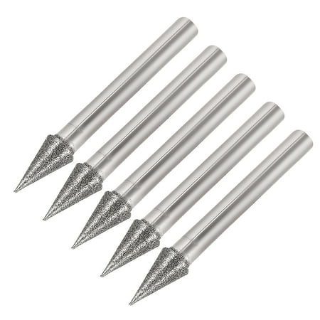 Diamond Burrs Grinding Drill Bits for Rotary Tool 1/4-Inch Shank 8mm Conial 120 Grit 5 Pcs
Diamond Burrs Grinding Drill Bits for Rotary Tool 1/4-Inch Shank 8mm Conial 120 Grit 5 Pcs