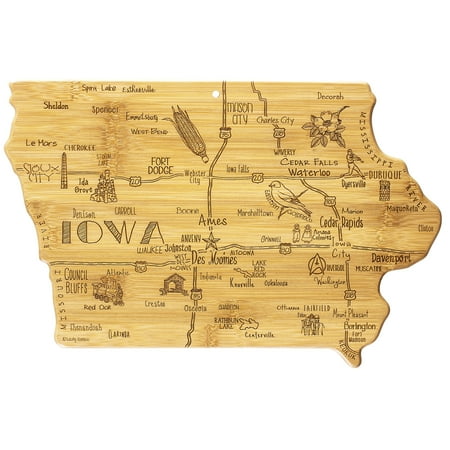 Totally Bamboo Destination Iowa State Shaped Serving and Cutting Board Includes Hang Tie for Wall Display
Totally Bamboo Destination Iowa State Shaped Serving and Cutting Board Includes Hang Tie for Wall Display