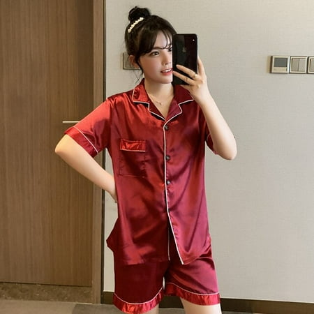 QWZNDZGR Pajamas For Men Women Solid Color Silk Satin Pajamas Couple Set Short Sleeve Trousers Lovers Sleepwear Plus Size Pjs Home Suit
QWZNDZGR Pajamas For Men Women Solid Color Silk Satin Pajamas Couple Set Short Sleeve Trousers Lovers Sleepwear Plus Size Pjs Home Suit
