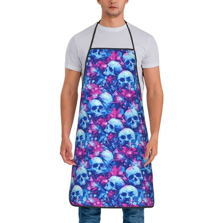 Adjustable Bib Apron - blue Skull purple flower Waterdrop Resistant Cooking Apron Kitchen Aprons for Men Women
Adjustable Bib Apron - blue Skull purple flower Waterdrop Resistant Cooking Apron Kitchen Aprons for Men Women