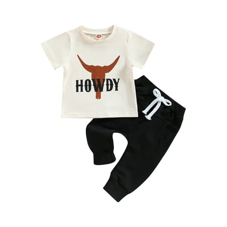 Licupiee Western Baby Boy Clothes Letter Print Short Sleeve T-shirt Tops Elastic Waist Jogger Pants Set 2Pcs Infant Cowboy Outfit
Licupiee Western Baby Boy Clothes Letter Print Short Sleeve T-shirt Tops Elastic Waist Jogger Pants Set 2Pcs Infant Cowboy Outfit