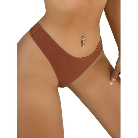 Women Plain A Piece Redwood Panties S