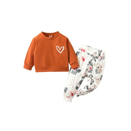jaweiw Baby Girls Boys 2 Pieces Outfit Hearat Long Sleeve Tops Sweatshirt + Floral Print Pants Set
jaweiw Baby Girls Boys 2 Pieces Outfit Hearat Long Sleeve Tops Sweatshirt + Floral Print Pants Set