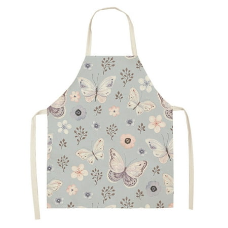 QIIBURR 1pc Parent Adult The Family Kitchen Lovely Print Linen Family Aprons