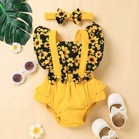 NIUREDLTD Babys Girls Short Sleeve Flower Prints Romper Bodysuit Clothes Fashion Outwear With Headband
NIUREDLTD Babys Girls Short Sleeve Flower Prints Romper Bodysuit Clothes Fashion Outwear With Headband