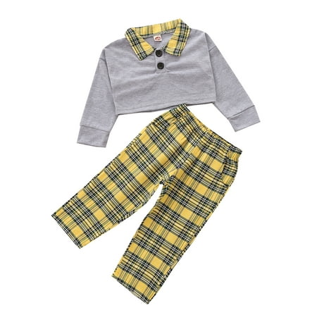 Calsunbaby 2Pcs Kids Autumn Tracksuit Set Splicing Shirt Neck Long Sleeve Crop Tops Plaid Elastic Waist Pants for Girls 1-6 Years
Calsunbaby 2Pcs Kids Autumn Tracksuit Set Splicing Shirt Neck Long Sleeve Crop Tops Plaid Elastic Waist Pants for Girls 1-6 Years
