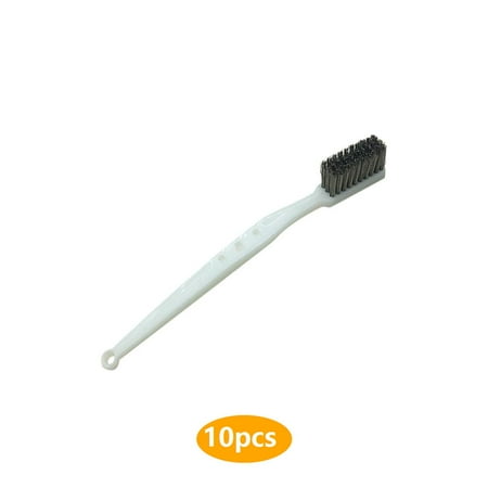 10pcs Car Brush Brass Silver Wire Window Brush Long Portable Brush Brass Handle Portable Polishing Tool