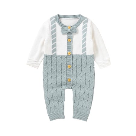 Newborn Baby Boys Knit Jumpsuit Sweater Long Sleeve Bodysuit with Necktie Infant Winter Romper Gentleman Clothes
Newborn Baby Boys Knit Jumpsuit Sweater Long Sleeve Bodysuit with Necktie Infant Winter Romper Gentleman Clothes