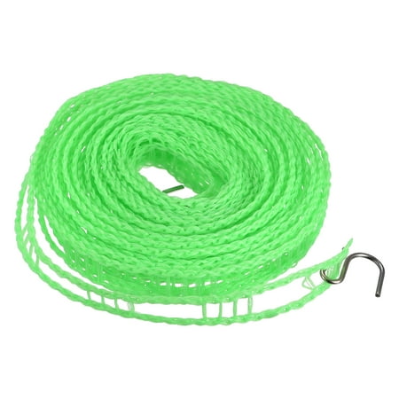 Uxcell 16.4ft Nylon Portable Clothesline Windproof Non Slip Washing Line Green