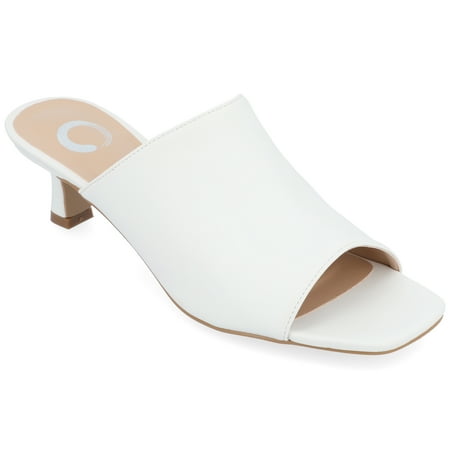 Journee Collection Womens Mercerr Slip On Open Toe Kitten Heel Pump