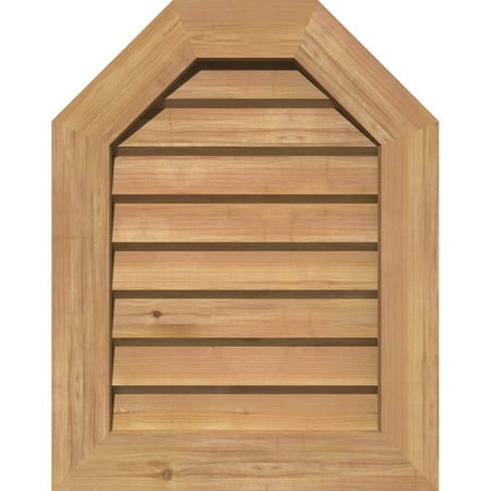 12 W x 16 H Octagonal Top Gable Vent (17 W x 21 H Frame Size): Unfinished Non-Functional Smooth Western Red Cedar Gable Vent w/ Decorative Face Frame
12 W x 16 H Octagonal Top Gable Vent (17 W x 21 H Frame Size): Unfinished Non-Functional Smooth Western Red Cedar Gable Vent w/ Decorative Face Frame