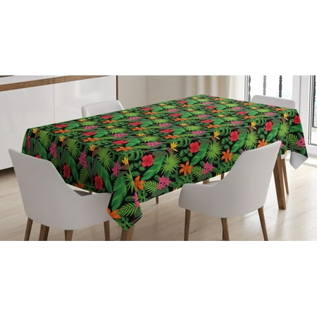 Tropical Tablecloth Repeating Colorful Summer Themed Pattern with Exotic Plants Leaves and Flowers Rectangular Table Cover for Dining Room Kitchen 60 X 84 Multicolor by Ambesonne
Tropical Tablecloth Repeating Colorful Summer Themed Pattern with Exotic Plants Leaves and Flowers Rectangular Table Cover for Dining Room Kitchen 60 X 84 Multicolor by Ambesonne