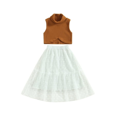 Kids Girls Summer Skirt Sets Toddler Baby Sleeveless Mock Neck Ribbed Vest + Dots Tulle Long Skirts
Kids Girls Summer Skirt Sets Toddler Baby Sleeveless Mock Neck Ribbed Vest + Dots Tulle Long Skirts