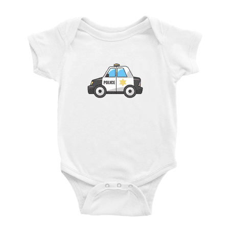 Cartoon Police Cars Funny Baby Outfits Boy Girl Unisex