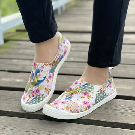 Women s Flat Bottomed Low-cut Canvas Shoes One-foot Lazy Version Student Casual Flat Shoes