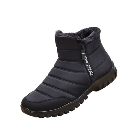 Crocowalk Winter Snow Boots Zipper Booties for Men Ankle Boots