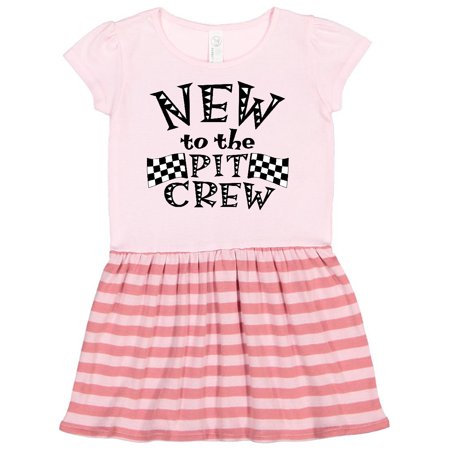 Inktastic New to the Pit Crew Racing Flags Gift Toddler Girl Dress