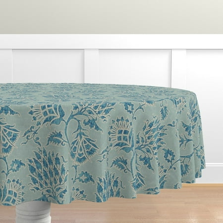 Cotton Sateen Tablecloth 90 Round - Mineral Damask Floral Blue Thistle Print Custom Table Linens by Spoonflower
Cotton Sateen Tablecloth 90 Round - Mineral Damask Floral Blue Thistle Print Custom Table Linens by Spoonflower