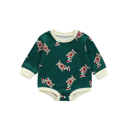 Sunisery Toddler Baby Boys Girls Christmas Romper Cute Deer Print Long Sleeve Round Neck One Piece Bodysuit Jumpsuit Green 3-6 Months
Sunisery Toddler Baby Boys Girls Christmas Romper Cute Deer Print Long Sleeve Round Neck One Piece Bodysuit Jumpsuit Green 3-6 Months