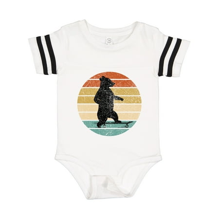 Inktastic Skateboard Bear Retro Sunset Gift Baby Boy or Baby Girl Bodysuit