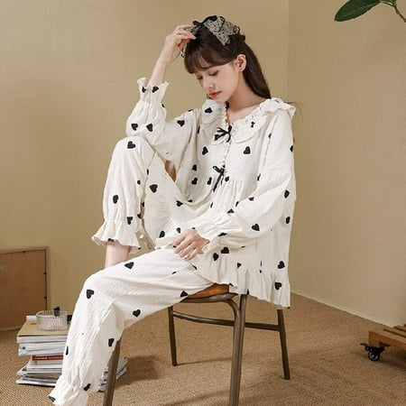 DanceeMangoo Women Cotton Cute Kimono Pajamas Set Long Sleeve Pant Soft Home Clothes Printing Soft Sleepwear Loungewear Womens Set Pyjamas
DanceeMangoo Women Cotton Cute Kimono Pajamas Set Long Sleeve Pant Soft Home Clothes Printing Soft Sleepwear Loungewear Womens Set Pyjamas
