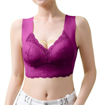 LEEy-world Lingerie for Women Post Bra Front Closure Unpadded Wirefree Sport Racerback Posture Purple
LEEy-world Lingerie for Women Post Bra Front Closure Unpadded Wirefree Sport Racerback Posture Purple