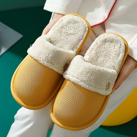 FITORON Womens Fuzzy Slippers- Winter Closed Toe Slippers Plush Home Slides Warm Water Proof Flat Men Cotton Slippers Yellow 37
FITORON Womens Fuzzy Slippers- Winter Closed Toe Slippers Plush Home Slides Warm Water Proof Flat Men Cotton Slippers Yellow 37