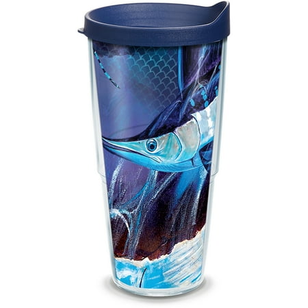 Guy Harvey Marlin Camo Pattern 24 oz Tumbler with lid