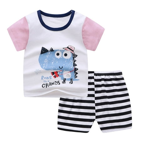 YWDJ 1-5Year Boys Outfit Set Toddler Cartoon Print Pattern Short Sleeve Clothes Summer Two-piece Sute Pink 90
YWDJ 1-5Year Boys Outfit Set Toddler Cartoon Print Pattern Short Sleeve Clothes Summer Two-piece Sute Pink 90