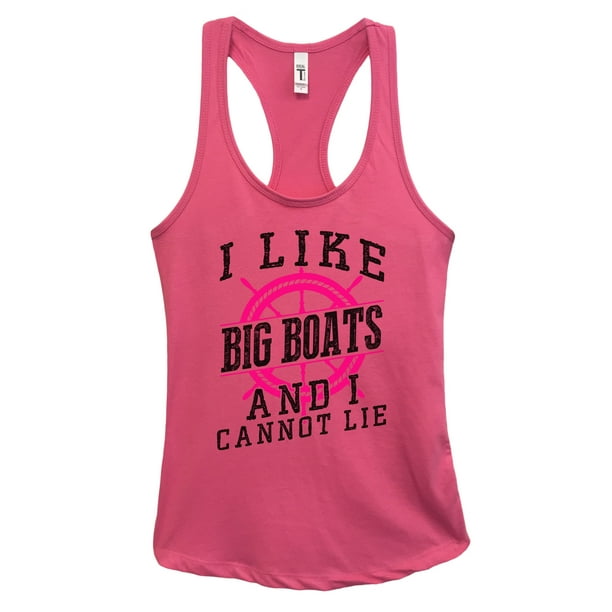 Womens Ocean Lake Tank Top “I Like Big Boats And I Cannot Lie” - Funny Threadz Small, Fuchsia