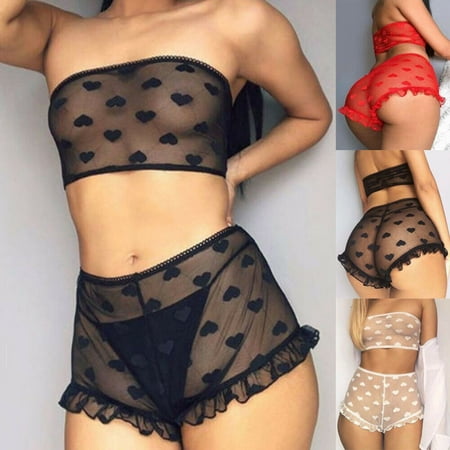LSFYSZD Women Sexy 2PCS Lingerie Set Lace Heart Pattern Crop Slim See Through Mesh Top High Waist Ruffle Short Pants Sleepwear Set
LSFYSZD Women Sexy 2PCS Lingerie Set Lace Heart Pattern Crop Slim See Through Mesh Top High Waist Ruffle Short Pants Sleepwear Set