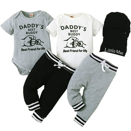 WIBACKER Newborn Baby Boys Short Sleeve Cute Outfits Daddy s Buddy Romper + Pants + Hat 3Pcs Infant Clothes
WIBACKER Newborn Baby Boys Short Sleeve Cute Outfits Daddy s Buddy Romper + Pants + Hat 3Pcs Infant Clothes