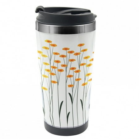 Flower Travel Mug Yellow Daisies Leaves Steel Thermal Cup 16 oz by Ambesonne
Flower Travel Mug Yellow Daisies Leaves Steel Thermal Cup 16 oz by Ambesonne