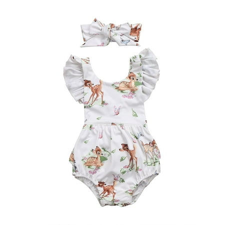 Canrulo 2PCS Newborn Baby Girls Ruffled Sleeveless Skirt Jumpsuit and Headband Summer Clothes Outfits White 12-18 Months
Canrulo 2PCS Newborn Baby Girls Ruffled Sleeveless Skirt Jumpsuit and Headband Summer Clothes Outfits White 12-18 Months