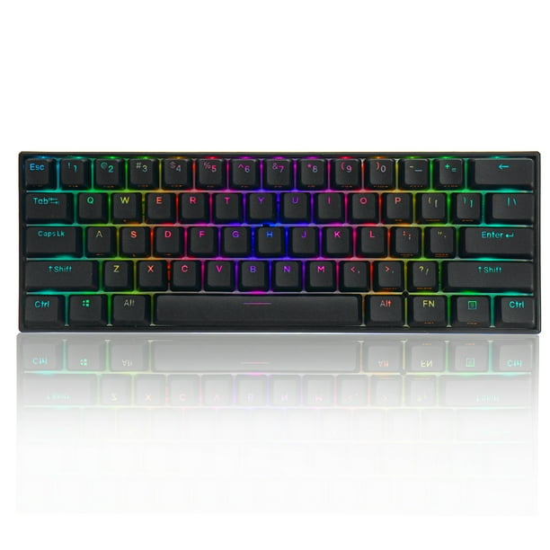 FEKER 60% Gateron Switch Mechanical Keyboard bluetooth 5.0 Type-C RGB 61 Keys Mechanical Gaming Keyboard 16.8 Million RGB Backlit Keyboard - Gateron Brown Switch