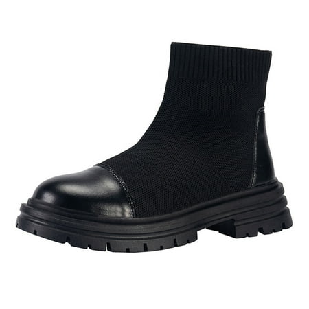 Black Boots for Women Ladies British Style Solid Color Stretch Knit Round Toe Platform Fashion Short Boots Ankle Boots for Women Knit Black
Black Boots for Women Ladies British Style Solid Color Stretch Knit Round Toe Platform Fashion Short Boots Ankle Boots for Women Knit Black