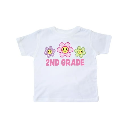 Inktastic 2nd Grade with Polka Dot Flowers Gift Toddler Toddler Girl T-Shirt