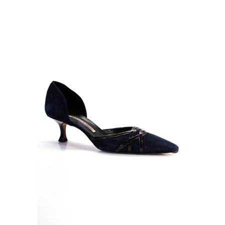 Pre-owned|Manolo Blahnik Womens Suede Blue Dorsay Slip On Kitten Heel Sandals Shoes Size 7
Pre-owned|Manolo Blahnik Womens Suede Blue Dorsay Slip On Kitten Heel Sandals Shoes Size 7