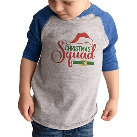 7 ate 9 Apparel Kids Merry Christmas Shirts - Christmas Squad Shirts - Santa Shirt - Blue Shirt 12 Months