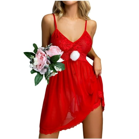 HHei_K Women s charming Lingerie Christmas Mesh Puff Ball Sling Panties Nightdress Set
HHei_K Women s charming Lingerie Christmas Mesh Puff Ball Sling Panties Nightdress Set
