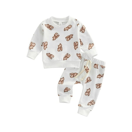 ZIYIXIN Casual Baby Boy Tracksuit Cartoon Bear Print Long Sleeve Sweatshirt Tops+Harem Pants Spring Fall Clothes White 6-12 Months
ZIYIXIN Casual Baby Boy Tracksuit Cartoon Bear Print Long Sleeve Sweatshirt Tops+Harem Pants Spring Fall Clothes White 6-12 Months