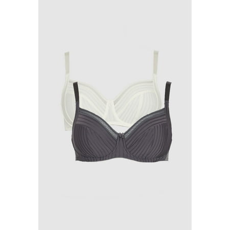 Gorgeous Womens Stripe Jacquard Non-Padded Bra (Pack of 2)