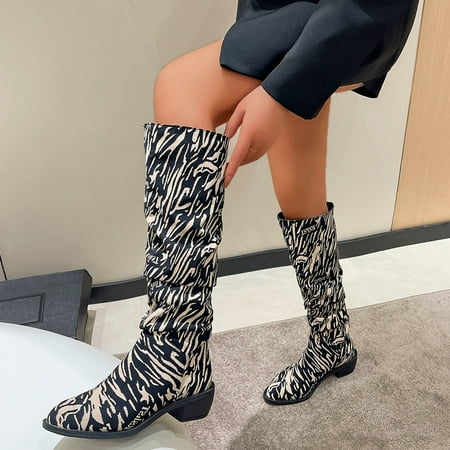 MIASHUI Ladies Vintage Fashion Pleated Leopard Suede Pointed Thick Heel Fashion Long Boots Autumn Winter Casual Shoes for Women
MIASHUI Ladies Vintage Fashion Pleated Leopard Suede Pointed Thick Heel Fashion Long Boots Autumn Winter Casual Shoes for Women