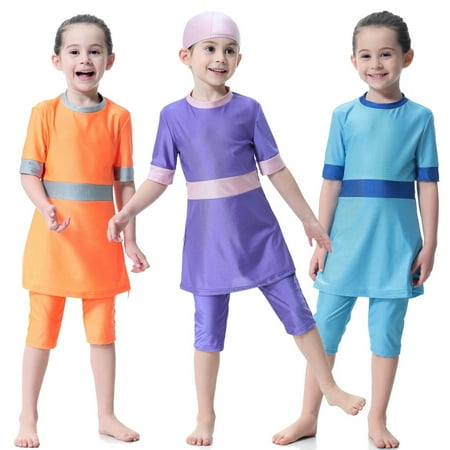 MyBeauty Kids Girls Short Sleeve Knee Length Pants Cap Swimwear Muslim Beachwear Set Sky Blue 160cm
MyBeauty Kids Girls Short Sleeve Knee Length Pants Cap Swimwear Muslim Beachwear Set Sky Blue 160cm