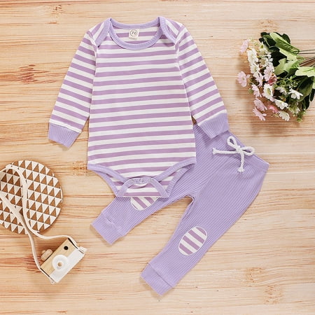 Tejiojio Girls and Toddlers Soft Cotton Clearance Infant Baby Boys Girls Long Sleeve Striped Romper Bodysuit+Pants Outfits
Tejiojio Girls and Toddlers Soft Cotton Clearance Infant Baby Boys Girls Long Sleeve Striped Romper Bodysuit+Pants Outfits
