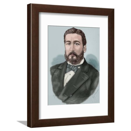 Juan Jose Latorre (1846-1912). Portrait. Colored Engraving. Framed Print Wall Art By Tarker