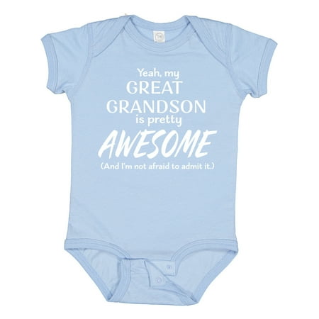 Inktastic Yeah My Great Grandson is Pretty Awesome Gift Baby Boy or Baby Girl Bodysuit
Inktastic Yeah My Great Grandson is Pretty Awesome Gift Baby Boy or Baby Girl Bodysuit