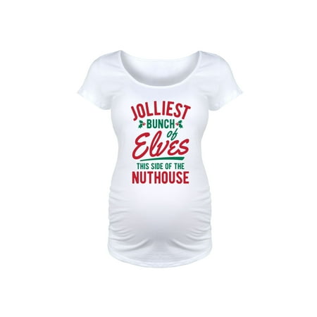 Bloom Maternity - The Jolliest Bunch Of Elves - Maternity Scoop Neck T-Shirt